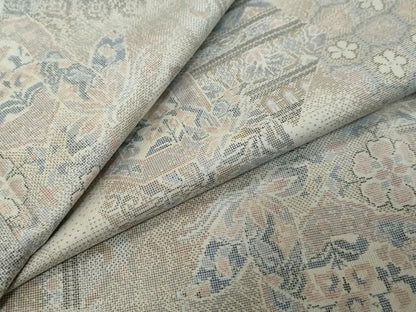 平和屋着物●本場大島紬　白大島　9マルキ　吉祥花蝶文　正絹　逸品　DABL1207ud