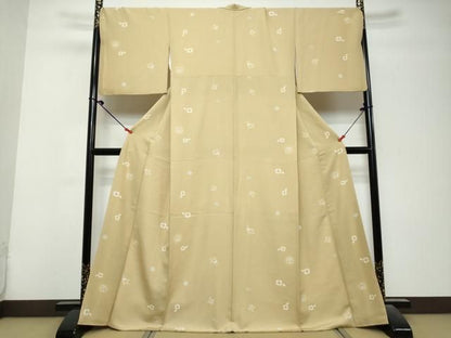 平和屋着物●上質な小紋　吉祥草花文　正絹　逸品　DABL1208ud
