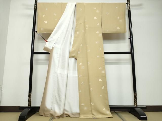 平和屋着物●上質な小紋　吉祥草花文　正絹　逸品　DABL1208ud
