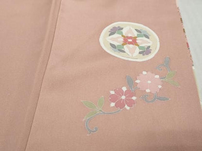 平和屋着物●訪問着　駒刺繍　道長吉祥草花文　暈し染め　金彩　正絹　逸品　未使用　DABL1209ud
