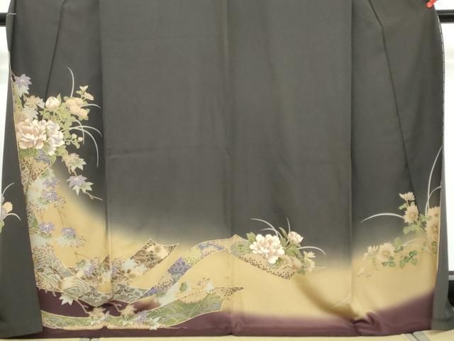 平和屋着物●訪問着　熨斗吉祥草花文　跳兎　暈し染め　金彩　ますいわ屋扱い　正絹　逸品　DABL1210ud