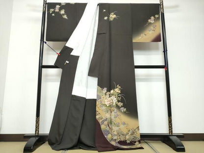 平和屋着物●訪問着　熨斗吉祥草花文　跳兎　暈し染め　金彩　ますいわ屋扱い　正絹　逸品　DABL1210ud