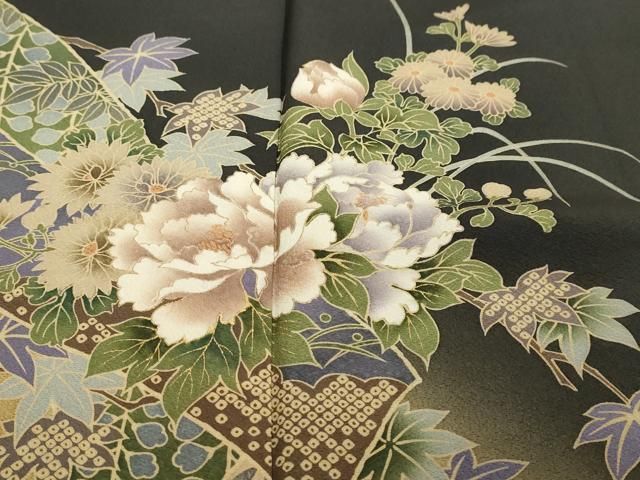 平和屋着物●訪問着　熨斗吉祥草花文　跳兎　暈し染め　金彩　ますいわ屋扱い　正絹　逸品　DABL1210ud