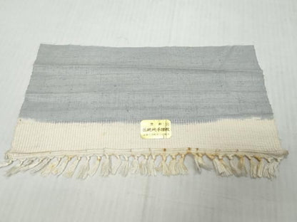 平和屋着物●訪問着　紬地　地紙草花文　金彩　反端付き　正絹　逸品　DABL1214ud