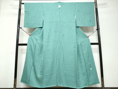 平和屋着物●本加賀友禅作家　柿本市郎監修　小紋　草花文　正絹　逸品　DABL1238ud