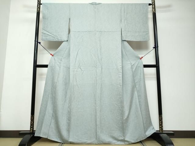 平和屋着物●上質な色無地　南天地紋　秘色　正絹　逸品　DABL1287ud