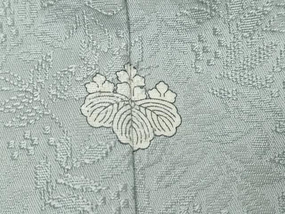 平和屋着物●上質な色無地　南天地紋　秘色　正絹　逸品　DABL1287ud