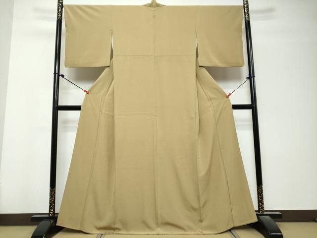平和屋着物●上質な色無地　利休茶色　正絹　逸品　DABL1289ud