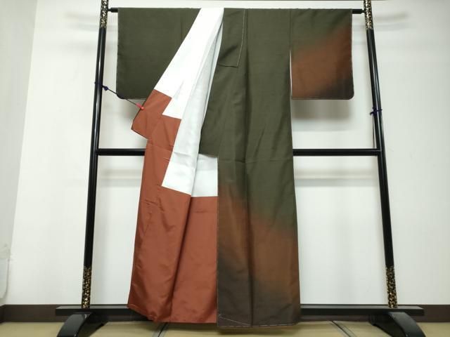 平和屋着物●訪問着　白山紬　霞文　証紙付き　正絹　逸品　未使用　DABL1290ud