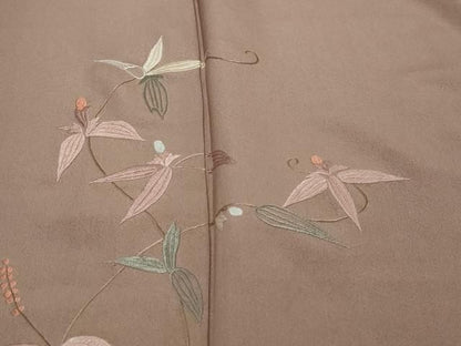 平和屋着物●訪問着　総刺繍　枝花文　正絹　逸品　DABL1293ud