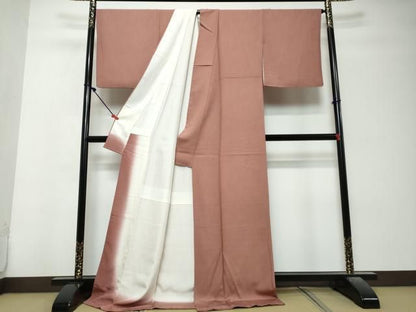 平和屋着物●江戸小紋　作家物　草木染　鮫小紋柄　反端付き　ロング丈　正絹　逸品　DABL1299ud