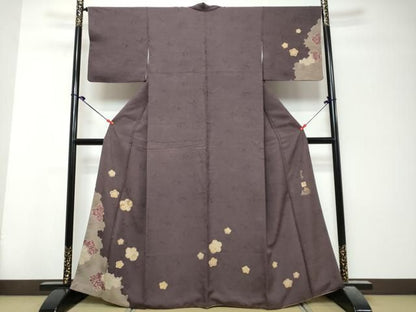 平和屋着物●訪問着　作家物　刺繍　舞桜文　金彩　正絹　逸品　DABL1300ud