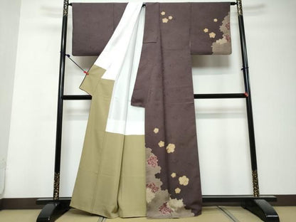 平和屋着物●訪問着　作家物　刺繍　舞桜文　金彩　正絹　逸品　DABL1300ud