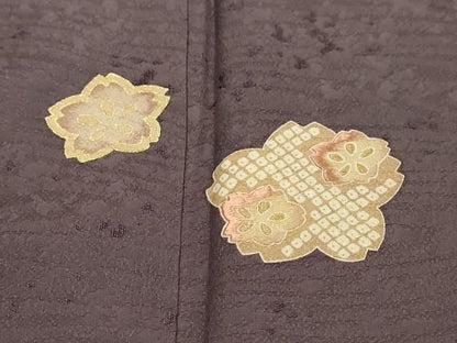 平和屋着物●訪問着　作家物　刺繍　舞桜文　金彩　正絹　逸品　DABL1300ud