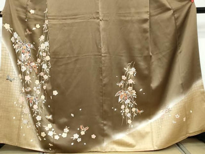 平和屋着物●訪問着　花蝶文　暈し染め　金彩　ますいわ屋扱い　正絹　逸品　DABL1301ud