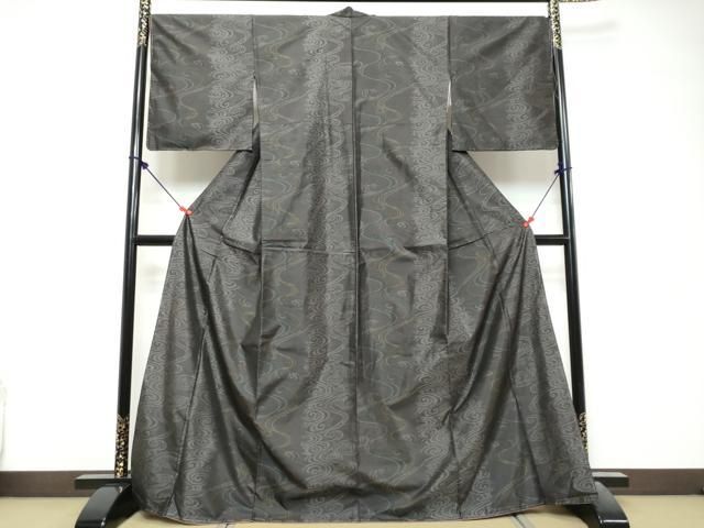 平和屋着物●本場大島紬　流水文　上代39万　正絹　逸品　未使用　DABL1304ud