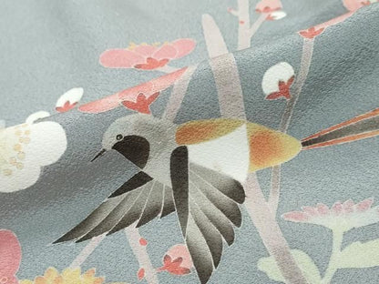 平和屋着物●訪問着　絵夢工房　加賀友禅　清明　梅　たとう紙付き　正絹　逸品　DABL1305ud