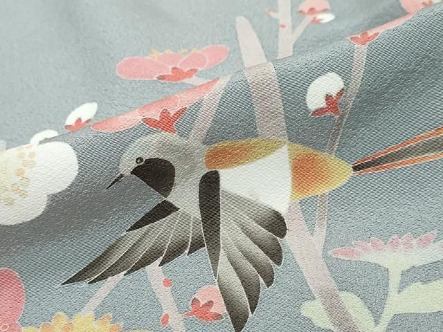 平和屋着物●訪問着　絵夢工房　加賀友禅　清明　梅　たとう紙付き　正絹　逸品　DABL1305ud