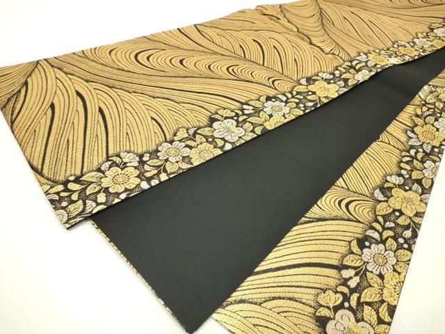平和屋着物▼六通柄袋帯　辻が花　金銀糸　正絹　逸品　DABL2003fe