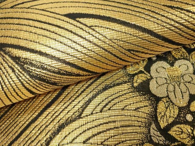平和屋着物▼六通柄袋帯　辻が花　金銀糸　正絹　逸品　DABL2003fe
