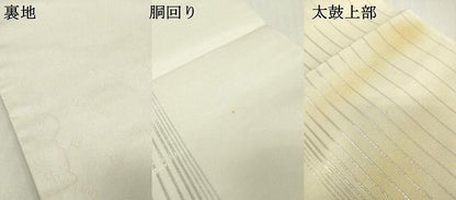 平和屋着物▼太鼓柄袋帯　作家物　手描き　風景文　正絹　逸品　DABL2010fe
