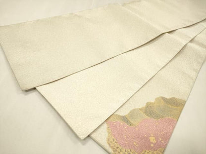 平和屋着物▼綴れ　太鼓柄袋帯　花車文　金彩　正絹　逸品　DABL2037fe