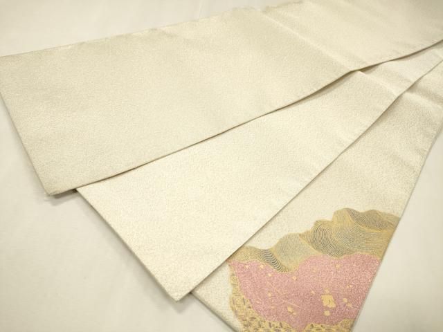 平和屋着物▼綴れ　太鼓柄袋帯　花車文　金彩　正絹　逸品　DABL2037fe