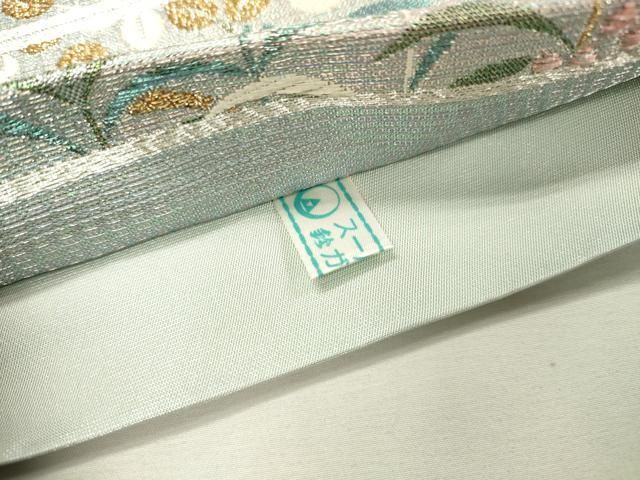 平和屋着物▼六通柄袋帯　唐織　草花　金銀糸　鈴乃屋扱い　正絹　逸品　DABL2069fe