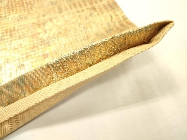 平和屋着物▼六通柄袋帯　正倉院　模様箔　金糸　正絹　逸品　DABL2070fe