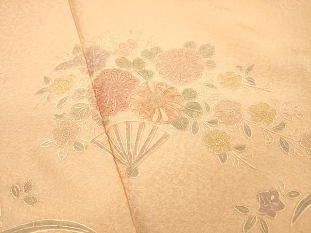 平和屋着物▼中国三大刺繍　スワトウ刺繍　汕頭刺繍　相良刺繍　総刺繍　訪問着　流水扇面花文　三越扱い　正絹　逸品　DABL2073fe