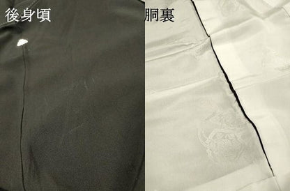 平和屋着物▼高級染元　粋峰　林芳夫　京加賀友禅　黒留袖　刺繍　大名行列　純金箔　正絹　逸品　DABL2082fe