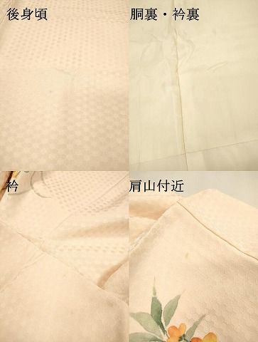 平和屋着物▼訪問着　手描き　草花　正絹　逸品　DABL2086fe
