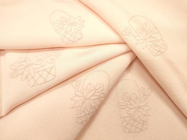 平和屋着物▼中国三大刺繍　相良刺繍　総刺繍　無地絵羽訪問着　花籠文　虹色　正絹　逸品　DABL2087fe
