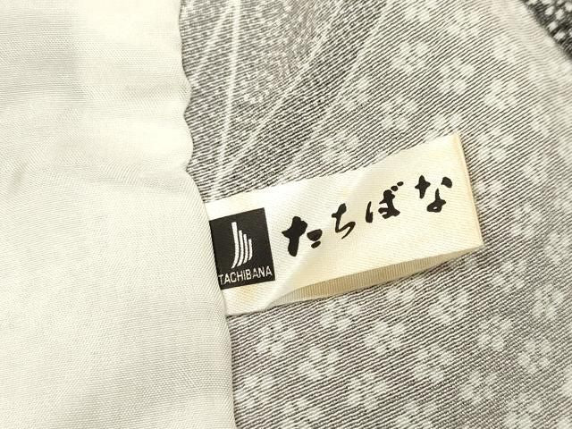 平和屋着物▼江戸小紋　単衣　亀甲麻の葉花文　正絹　逸品　DABL2088fe