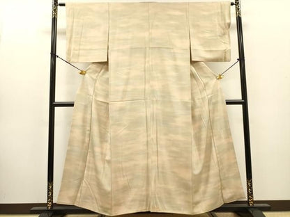 平和屋着物▼上質な小紋　作家物　本草木染　霞文　暈し染　正絹　逸品　DABL2090fe