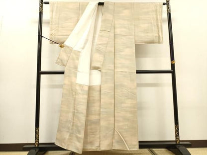 平和屋着物▼上質な小紋　作家物　本草木染　霞文　暈し染　正絹　逸品　DABL2090fe