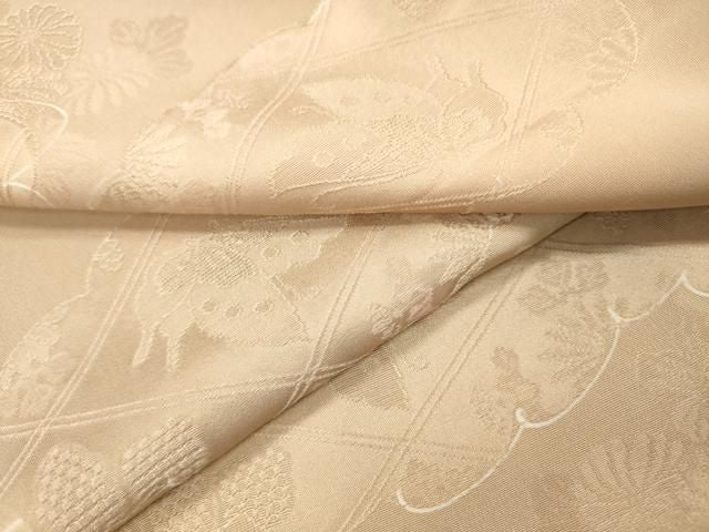平和屋着物▼上質な小紋　地紋起こし　舞蝶桐花文　暈し染　正絹　逸品　DABL2095fe