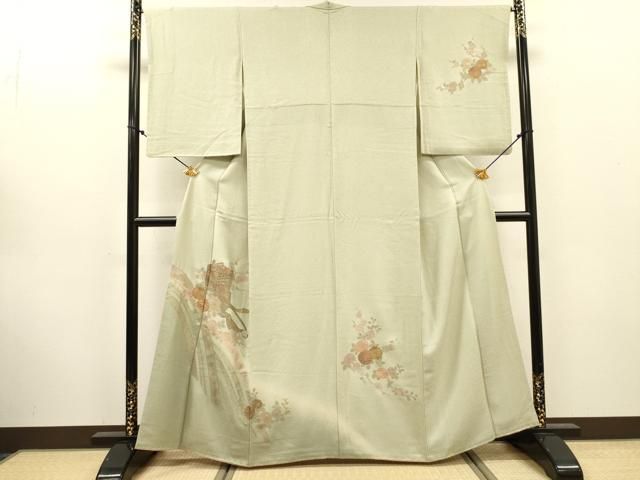 平和屋着物▼中国三大刺繍 スワトウ刺繍 汕頭刺繍 相良刺繍 総刺繍 訪問着 御所車花文 暈し染 金彩 やまと誂製 正絹 逸品 DABL2101fe
