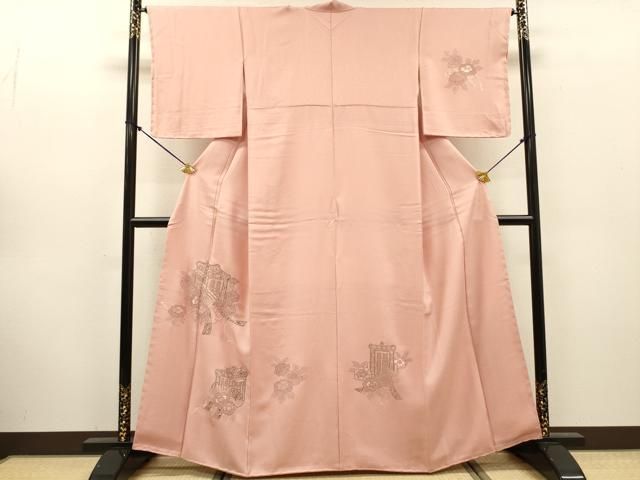 平和屋着物▼中国三大刺繍 スワトウ刺繍 汕頭刺繍 相良刺繍 総刺繍 訪問着 御所車花文 金銀糸 さが美扱い 正絹 逸品 未使用 DABL2102fe