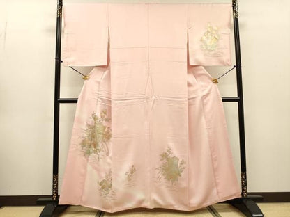 平和屋着物▼訪問着　御所車花文　暈し染　金銀彩　やまと誂製　正絹　逸品　DABL2103fe