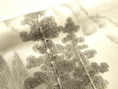 平和屋着物▼訪問着　作家物　手描き　風景文　正絹　逸品　DABL2104fe