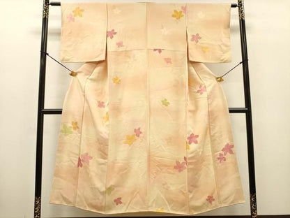 平和屋着物▼上質な小紋　地紋起こし　舞花文　暈し染　正絹　逸品　DABL2107fe