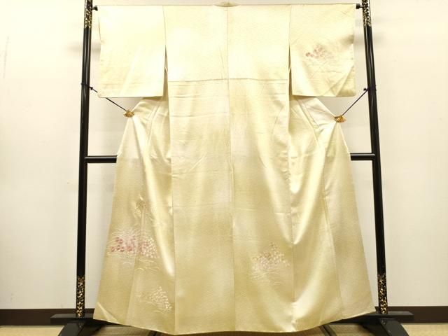 平和屋着物▼訪問着　総刺繍　草花　暈し染　正絹　逸品　DABL2108fe