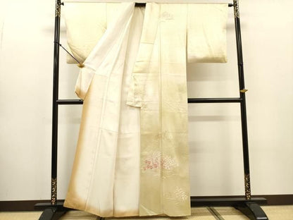 平和屋着物▼訪問着　総刺繍　草花　暈し染　正絹　逸品　DABL2108fe