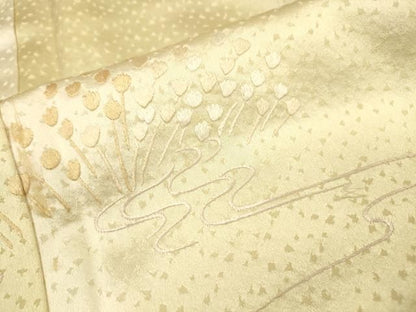 平和屋着物▼訪問着　総刺繍　草花　暈し染　正絹　逸品　DABL2108fe