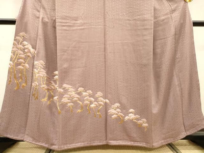 平和屋着物▼豪華色留袖　総刺繍　松　正絹　逸品　DABL2109fe