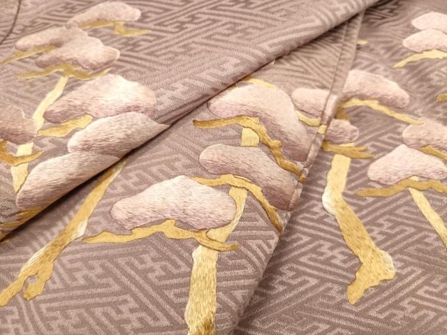 平和屋着物▼豪華色留袖　総刺繍　松　正絹　逸品　DABL2109fe