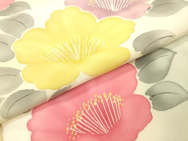 平和屋着物▼小振袖　二尺袖　手描き　枝花　暈し染　正絹　逸品　DABL2117fe