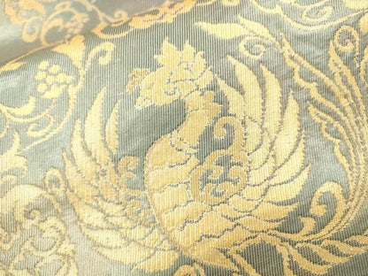 平和屋着物▼六通柄袋帯　鳳凰正倉院花文　金糸　引箔　正絹　逸品　DABL2123fe