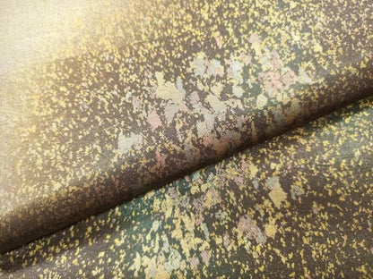 平和屋着物▼六通柄袋帯　箔散らし　金銀彩　引箔　正絹　逸品　DABL2136fe